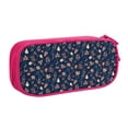 thumbnail image 1 of Uemuo Autumn Leaves With Blue Printed Pencil Pen Case, Portable Pencil Pouch with Zipper, Compact Stationery Bag Makeup Bag, Pencil Bag for Home Office, 1 of 9