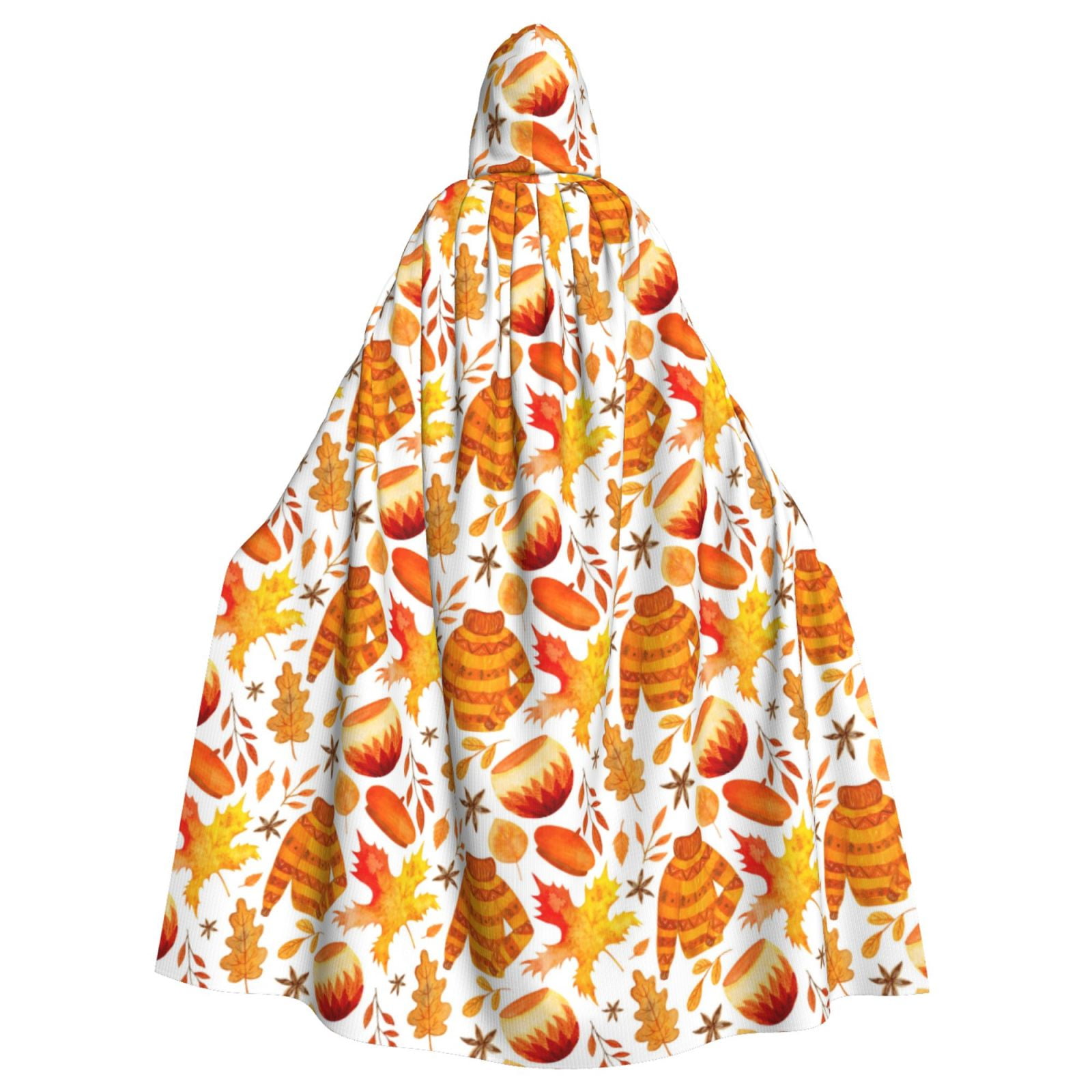 Uemuo Autumn Sweater Warmth Pattern Hooded Cloak Cape with Hood ...