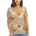 thumbnail image 1 of Uemuo Autumn and Thanksgiving Drawing Women's Deep V-Neck Low Cut Tops - Casual Loose Fit with Stainless Steel Loop, Soft, Breathable, Perfect for Office, Travel, and Daily Wear-XX-Large, 1 of 5