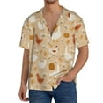 thumbnail image 1 of Uemuo Autumn and Thanksgiving Pattern Cotton Linen Short Sleeve Shirts,Casual Lightweight Button Down Shirts,Vacation Beach Summer Tops-Large, 1 of 7