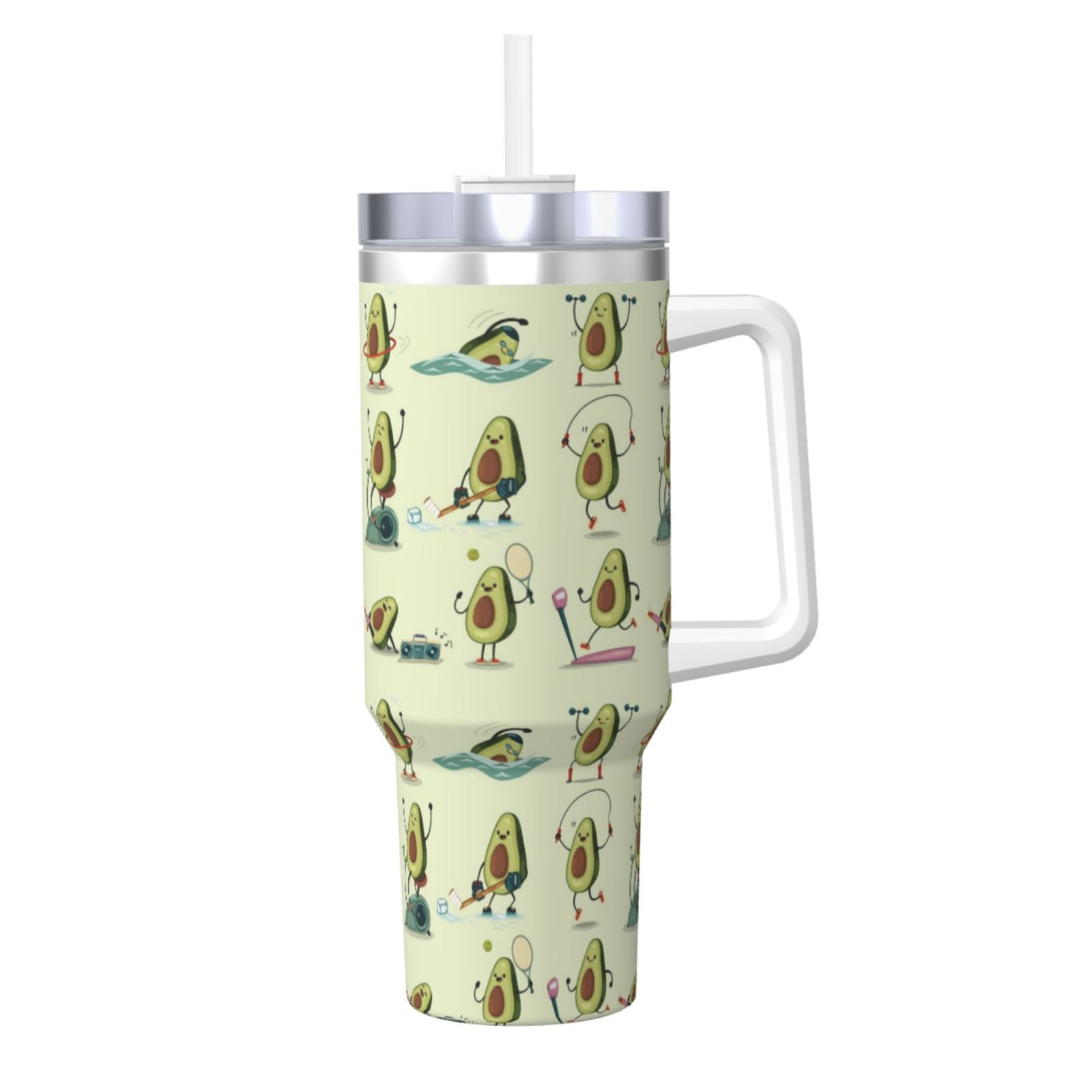 40oz Avocado Runner Tumbler – Cute Fitness Avocado Travel Mug for Vet, Animal Lovers, and Coffee Lovers