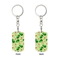 thumbnail image 1 of Uemuo Avocado Green Striped Pattern Rectangular Metal Keychain - Durable, Stylish, and Personalized Key Ring for Men and Women,Engraved Keychain,Gift Slim Sturdy Keychain, 1 of 7