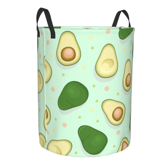 Uemuo Avocado Pattern Circular Laundry Hamper Basket with handles,Collapsible laundry basket,Large capacity laundry hamper,Laundry Organizer-Medium
