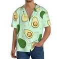 thumbnail image 1 of Uemuo Avocado Pattern Cotton Linen Short Sleeve Shirts,Casual Lightweight Button Down Shirts,Vacation Beach Summer Tops-Large, 1 of 7