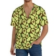 thumbnail image 1 of Uemuo Avocado Pattern Cotton Linen Short Sleeve Shirts,Casual Lightweight Button Down Shirts,Vacation Beach Summer Tops-XX-Large, 1 of 7