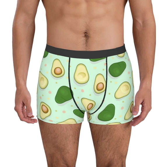 Uemuo Avocado Pattern Men's Boxer Briefs,Trunk Anti-Chafing,Comfortable, Durable, and Stylish Underwear-Large