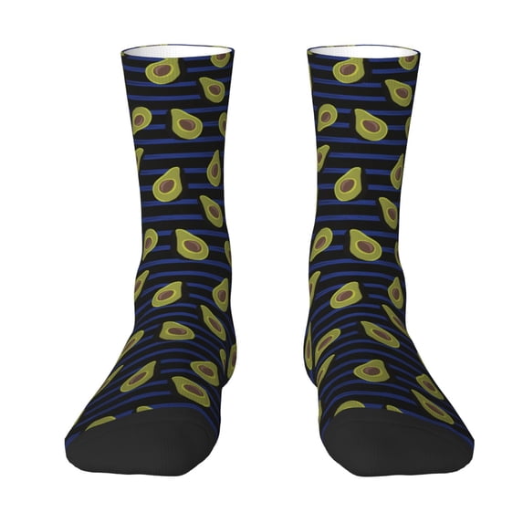 Uemuo Avocado Pattern Women's Crew Socks, Soft Durable Breathable Moisture-Wicking with Odor Control Cotton socks