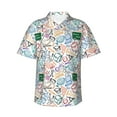 thumbnail image 1 of Uemuo Back To School Printed Regular Fit Short Sleeve Casual Hawaiian Shirt for Men,Aloha shirt,Tropical shirt,Floral print shirt,Vacation Beach shirt-, 1 of 9