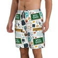 thumbnail image 1 of Uemuo Back To School A Pattern Men's Swim Trunks Hawaiian Beach Bathing Suit Swimsuits Beach Quick-Dry Shorts with Pockets-Small, 1 of 9