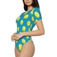 thumbnail image 1 of Uemuo Ball Tennis Pattern Women's One Piece Short Sleeve Swimsuit Rash Guard Surfing Modest Quick-drying Swimsuit Beach Essentials-XX-Large, 1 of 9