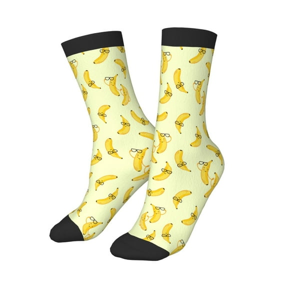 Uemuo Bananas Printed Kids Boys Socks Seamless Crew Socks Crazy Funny Athletic Sport Socks for Children