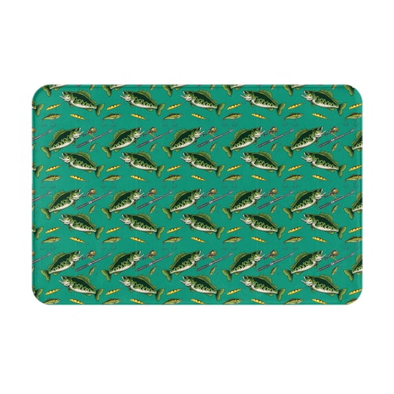 Uemuo Bass Fish Printed Door Mat Indoor Doormat 16"x24",Front Back Door Mats Non Slip Entrance Rugs,Inside Doormats for Entryway