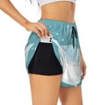 thumbnail image 1 of Uemuo Bathtub with Soap Bubbles Pattern Women's Athletic Shorts High Waisted Running Shorts with Liner Pockets Gym Elastic Workout Shorts-, 1 of 9