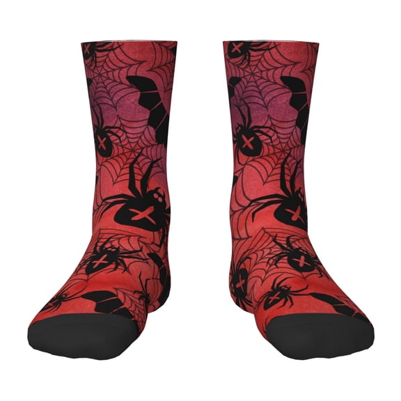 Uemuo Bats And Spiders Printed Kids Boys Socks Seamless Crew Socks Crazy Funny Athletic Sport Socks for Children