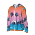 thumbnail image 1 of Uemuo Beach with Palm Trees Pattern Women's Full Zip UPF 50+ Sun Protection Hoodie Jacket Long Sleeve Sun Shirt Hiking Outdoor Performance with Pockets-Medium, 1 of 9