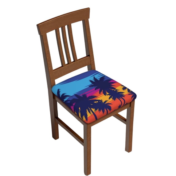 Uemuo Beach with Palm Trees Pattern Waterproof Square Couch Cushion Covers, Magic Sofa Covers Washable, Stretch Sofa Seat Cushion Slipcovers
