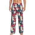 thumbnail image 1 of Uemuo Beautiful Flower Pattern Men's Wide Leg Palazzo Lounge Pants with Pockets Light Weight Loose Comfy Casual Pajama Pants-, 1 of 9