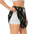 thumbnail image 1 of Uemuo Bee Floral Pattern Women's Athletic Shorts High Waisted Running Shorts with Liner Pockets Gym Elastic Workout Shorts-XX-Large, 1 of 9