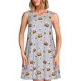 thumbnail image 1 of Uemuo Bee Pattern Women’s Sleeveless Dress – Casual Summer A-Line Dress, Stylish and Comfortable Sundress for Hot Weather, 1 of 7