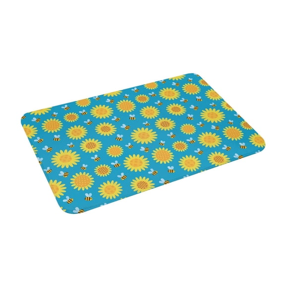 Uemuo Bee Sunflower Printed Door Mat Indoor Doormat 16"x24",Front Back Door Mats Non Slip Entrance Rugs,Inside Doormats for Entryway