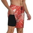 thumbnail image 1 of Uemuo Beef Steaks Pattern Mens Swim Trunks Quick Dry Board Shorts with Mesh Lining, Stretch Beach Shorts Quick Dry No-Chafing Board Shorts-Large, 1 of 9