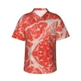 Uemuo Beef Steaks Printed Regular Fit Short Sleeve Casual Hawaiian
