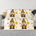 thumbnail image 1 of Uemuo Beekeeper Gnome Holding A Glass Printed Throw Blanket for Couch, Fluffy Fuzzy Blankets for Bed, Sofa, Cozy Flannel Faux Fur Blanket-, 1 of 6