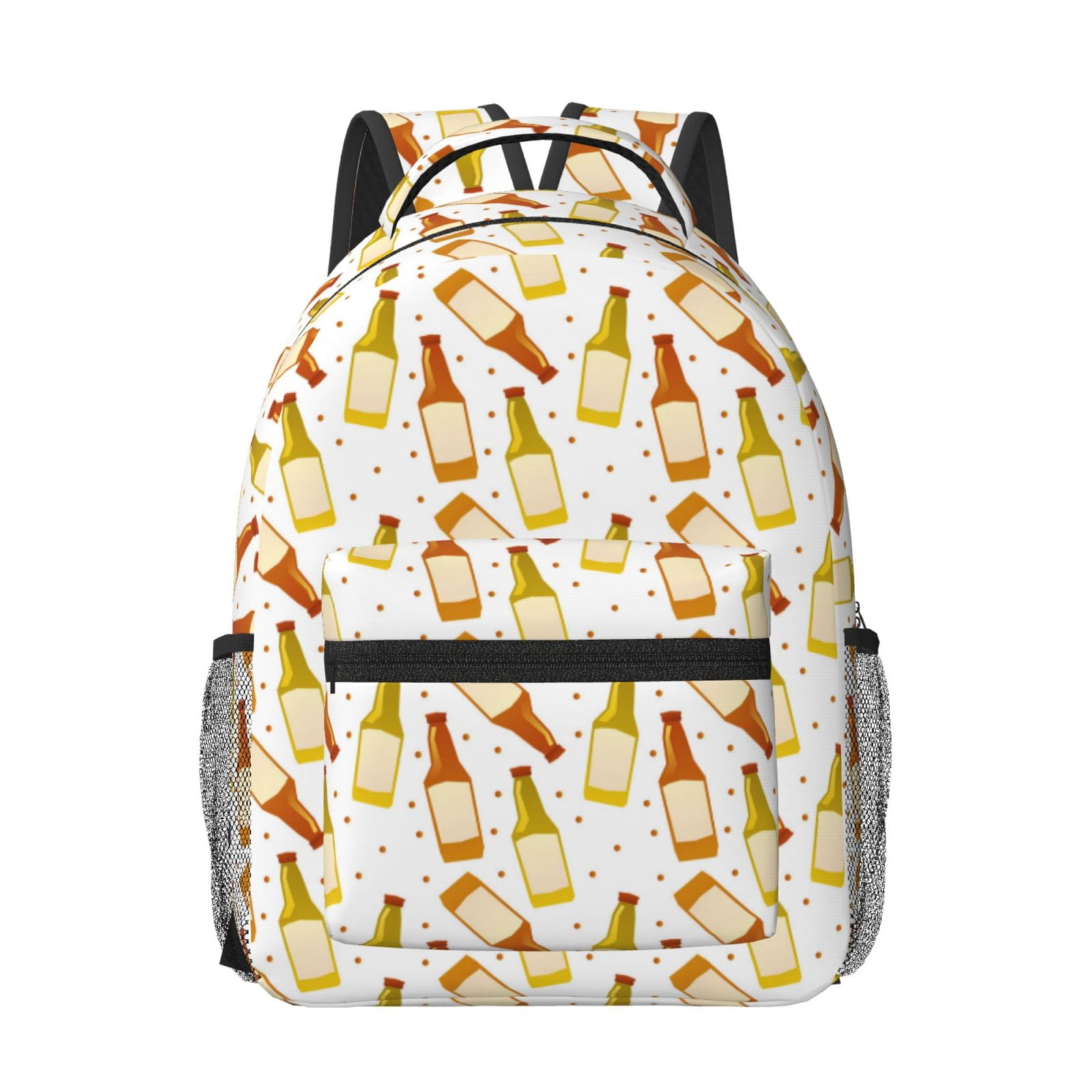 Uemuo Beer Bottles Printed Student Durable Water-resistant Backpack ...