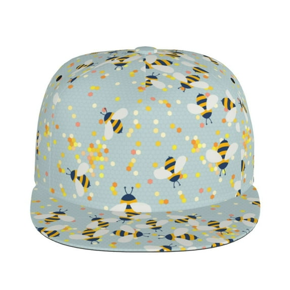 Uemuo Bees Pattern Women's Baseball Cap,Straight Brim Hat,Golf Dad Hat,Travel Hat,Sun Protection Cap,Everyday Accessory