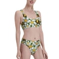 thumbnail image 1 of Uemuo Bees and Flower Printed Women's High Waisted Bikini Sets Sporty Two Piece Swimsuits Color Block Cheeky High Cut Bathing Suits-XX-Large, 1 of 8
