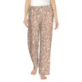 thumbnail image 1 of Uemuo Beige Sparkling Glitter Pattern Women's Wide Leg Palazzo Lounge Pants with Pockets Light Weight Loose Comfy Casual Pajama Pants-Small, 1 of 9