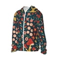 thumbnail image 1 of Uemuo Berries and Flowers Pattern Women's Full Zip UPF 50+ Sun Protection Hoodie Jacket Long Sleeve Sun Shirt Hiking Outdoor Performance with Pockets-Small, 1 of 9