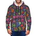 thumbnail image 1 of Uemuo Berry Fruits for Men's Fashion Full-zip Hoodies & Sweatshirts with Kangaroo Pocket, Zip-up Hooded Sweatshirt, Moisture Wicking & Breathable-XX-Large, 1 of 5