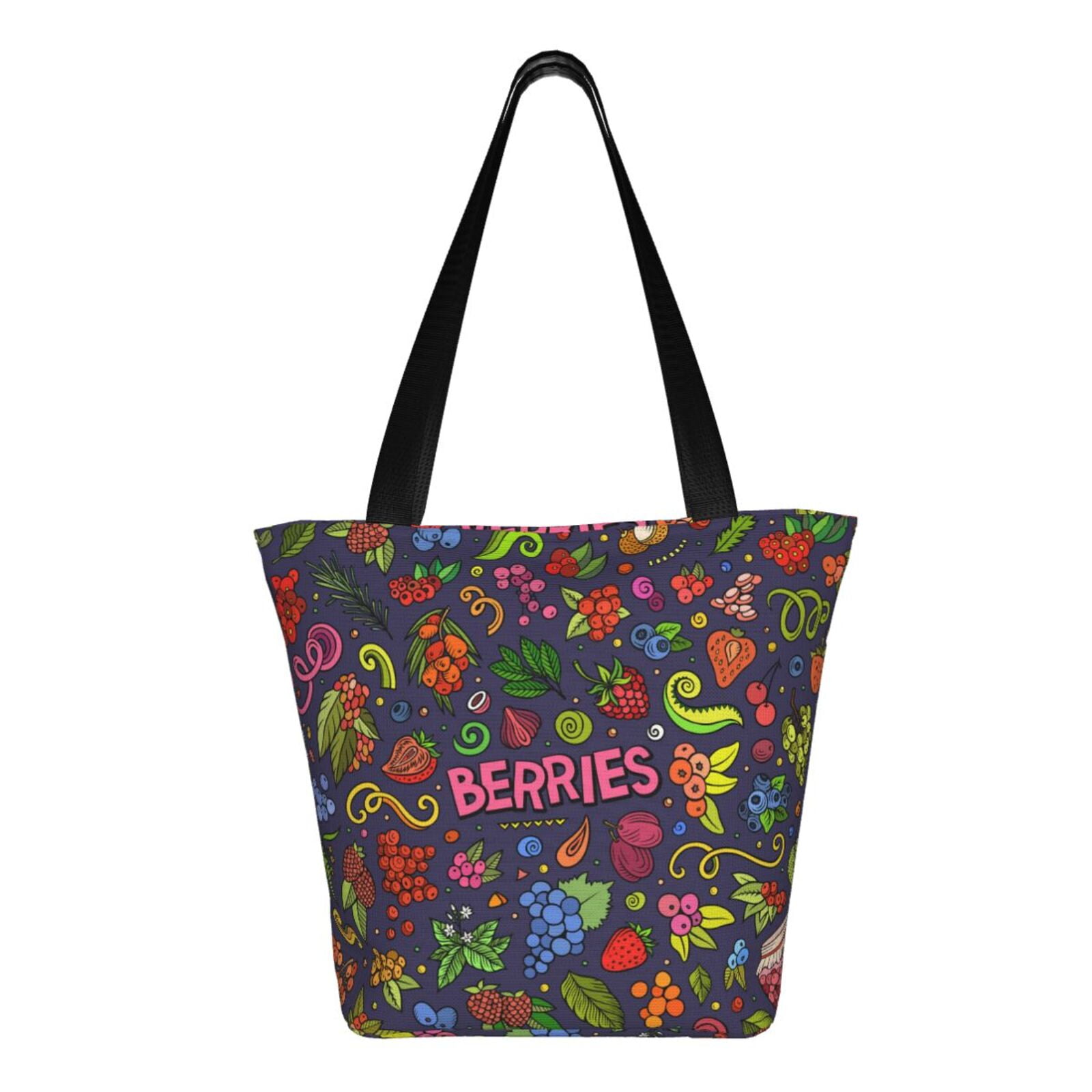 Uemuo Berry Fruits Print Tote Bags for Women,Large Capacity Corduroy ...
