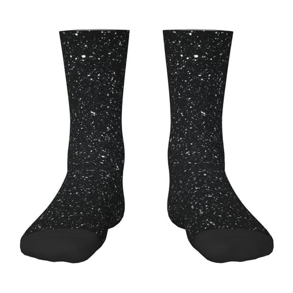 Uemuo Black Glitter Printed Kids Boys Socks Seamless Crew Socks Crazy Funny Athletic Sport Socks for Children