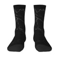 thumbnail image 1 of Uemuo Black Marble Texture Abstract Pattern Women's Crew Socks, Soft Durable Breathable Moisture-Wicking with Odor Control Cotton socks, 1 of 9