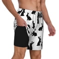 thumbnail image 1 of Uemuo Black Rabbit Pattern Mens Swim Trunks Quick Dry Board Shorts with Mesh Lining, Stretch Beach Shorts Quick Dry No-Chafing Board Shorts-Large, 1 of 9