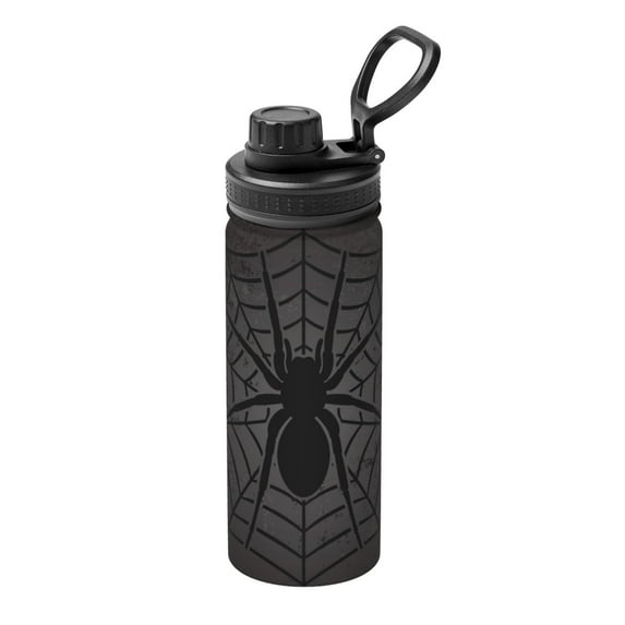 Uemuo Black Spider On Web 1 18OZ Insulated Kettle, Sports Water Bottle, Stainless Steel Kettle, Vacuum Insulated Flask, Flip Lid Travel Mug