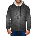 thumbnail image 1 of Uemuo Black Spider On Web for Men's Fashion Full-zip Hoodies & Sweatshirts with Kangaroo Pocket, Zip-up Hooded Sweatshirt, Moisture Wicking & Breathable-3X-Large, 1 of 5