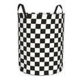 thumbnail image 1 of Uemuo Black and White Checkerboard Pattern Circular Laundry Hamper Basket with handles,Collapsible laundry basket,Large capacity laundry hamper,Laundry Organizer-Medium, 1 of 8