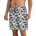 thumbnail image 1 of Uemuo Black White Halloween Pattern Men's Swim Trunks Hawaiian Beach Bathing Suit Swimsuits Beach Quick-Dry Shorts with Pockets-XX-Large, 1 of 9
