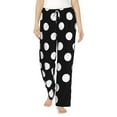 thumbnail image 1 of Uemuo Black and White Polka Dot Pattern Women's Wide Leg Palazzo Lounge Pants with Pockets Light Weight Loose Comfy Casual Pajama Pants-XX-Large, 1 of 9