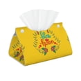 thumbnail image 1 of Uemuo Bless This Home Pattern Tissue Box Cover Holder, Triangle with Bottom Belt - PVC Leather Decorative Organizer for Tabletop, Bathroom, Car, Office, 1 of 9