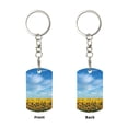 thumbnail image 1 of Uemuo Blooming Sunflower Field Pattern Rectangular Metal Keychain - Durable, Stylish, and Personalized Key Ring for Men and Women,Engraved Keychain,Gift Slim Sturdy Keychain, 1 of 7