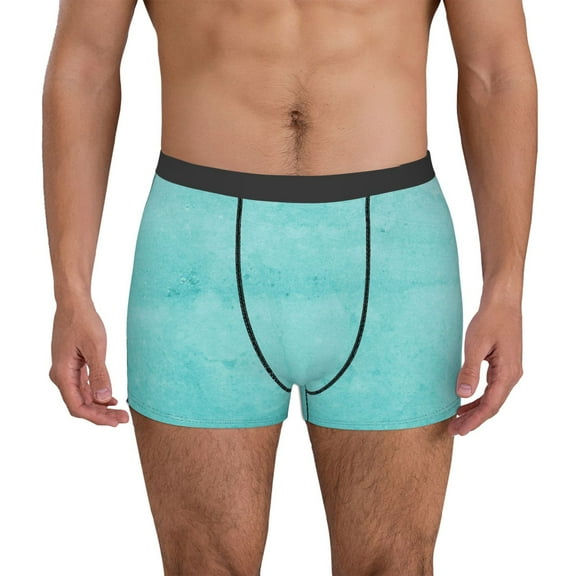 Uemuo Blue And Turquoise Pattern Men's Boxer Briefs,Trunk Anti-Chafing,Comfortable, Durable, and Stylish Underwear-Large