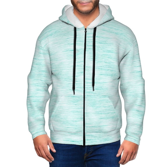 Uemuo Blue Bright for Men's Fashion Full-zip Hoodies & Sweatshirts with Kangaroo Pocket, Zip-up Hooded Sweatshirt, Moisture Wicking & Breathable-X-Large