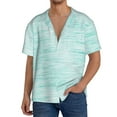 thumbnail image 1 of Uemuo Blue Bright Pattern Cotton Linen Short Sleeve Shirts,Casual Lightweight Button Down Shirts,Vacation Beach Summer Tops-Medium, 1 of 7