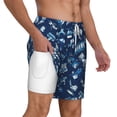 thumbnail image 1 of Uemuo Blue Bus Pattern Mens Swim Trunks Quick Dry Board Shorts with Mesh Lining, Stretch Beach Shorts Quick Dry No-Chafing Board Shorts-Medium, 1 of 9