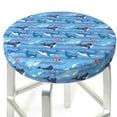 thumbnail image 1 of Uemuo Blue Fish Pattern Round Bar Stool Seat Covers Washable Stool Cushion Slipcover Elastic Bar Chair Covers-, 1 of 7