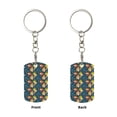thumbnail image 1 of Uemuo Blue Floral Pattern Rectangular Metal Keychain - Durable, Stylish, and Personalized Key Ring for Men and Women,Engraved Keychain,Gift Slim Sturdy Keychain, 1 of 7